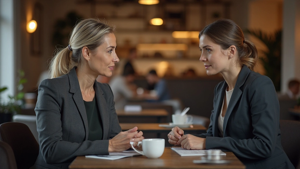 Professional development consultant discussing networking strategy with young professional