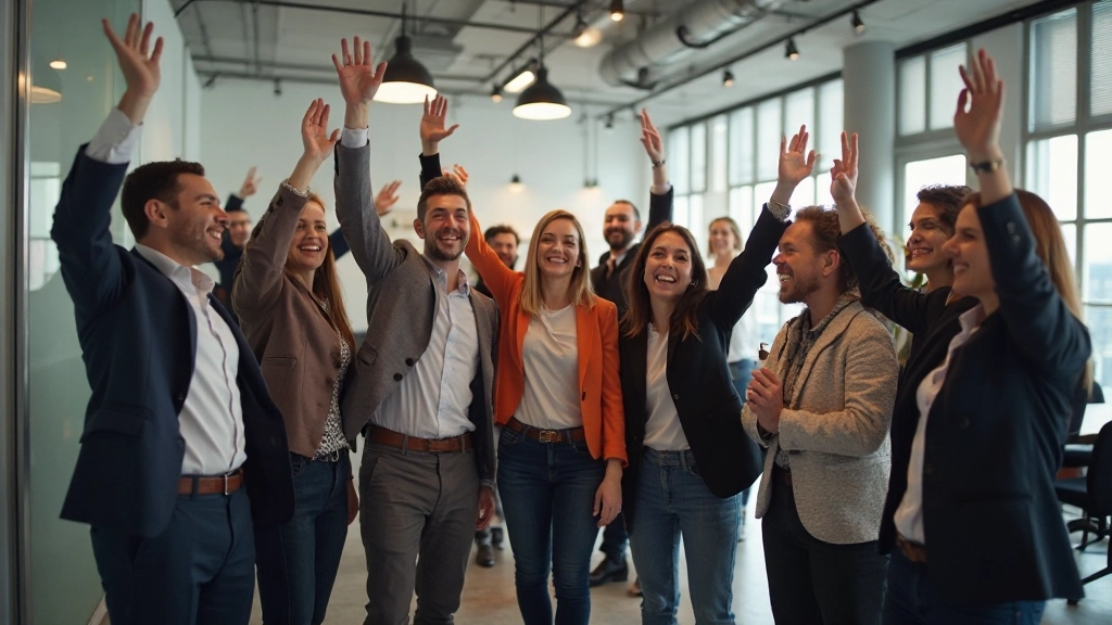 Professionals celebrating career achievements