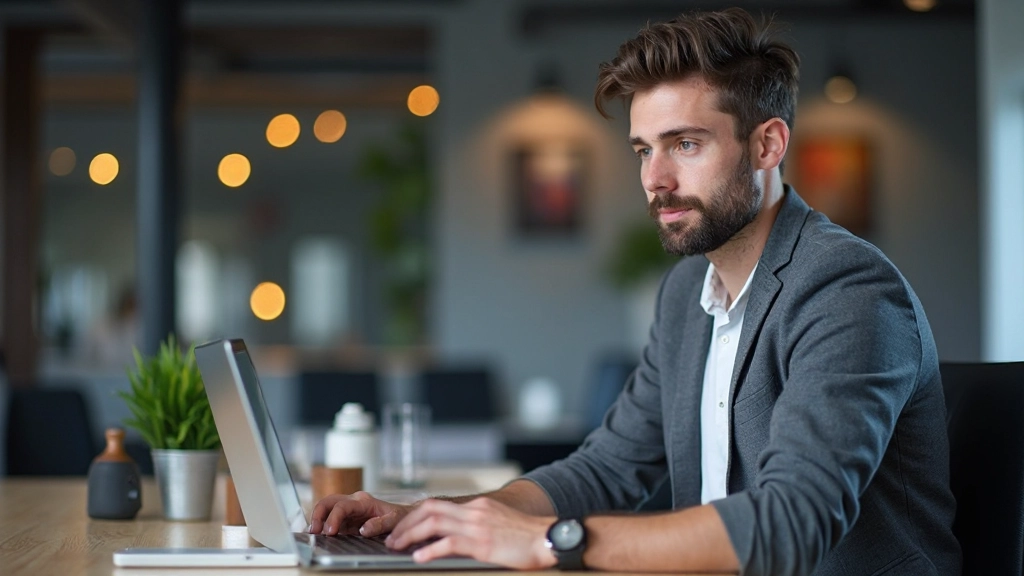 Professional adapting to digital workplace with modern technology skills and remote work setup