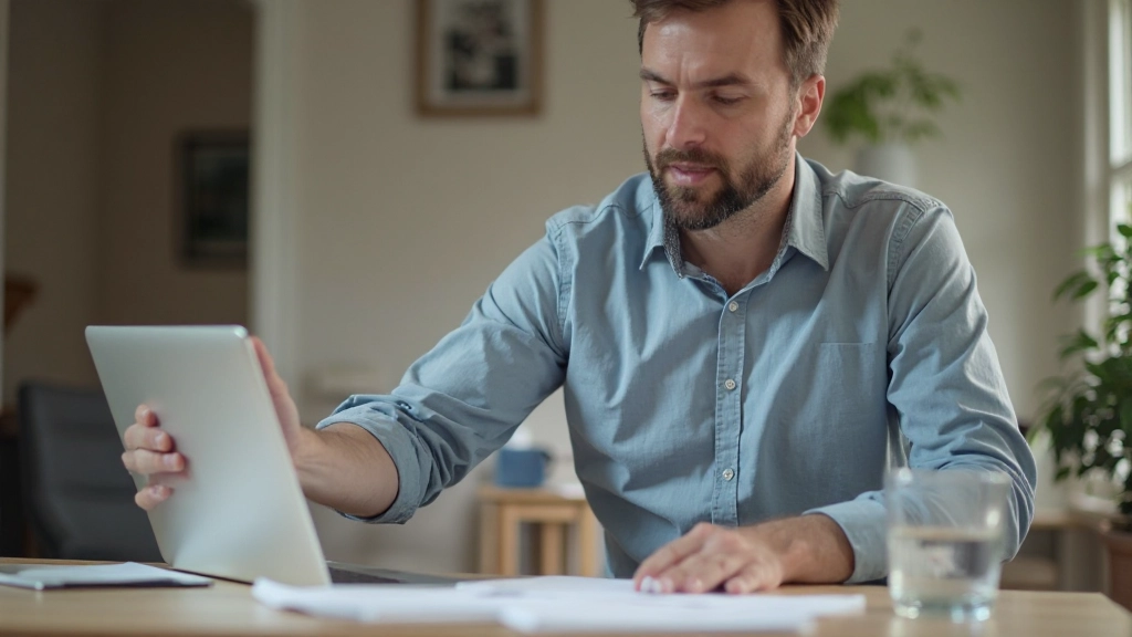 Career professional reviewing interview notes and preparation materials at desk