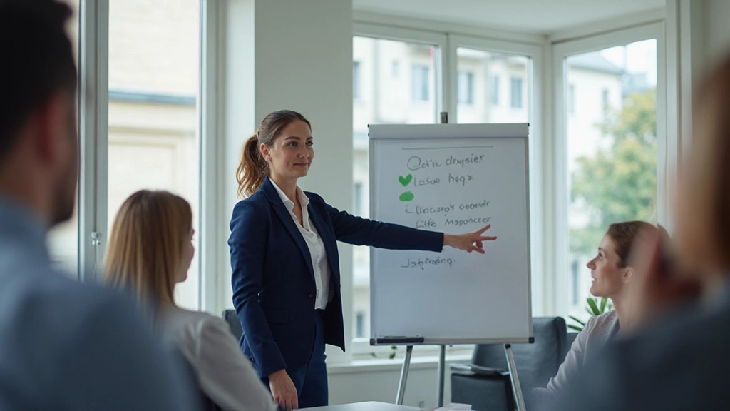 Young professional woman leading team meeting with confidence and clarity