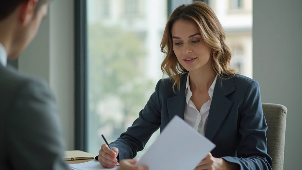 Professional preparing for interview with research and practice in modern office