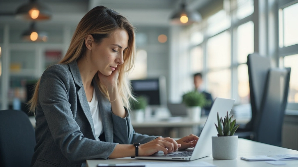 Professional adapting to modern digital workplace technology